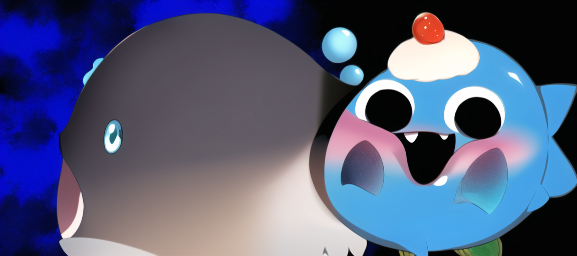 a fish blob eating a grey blob s-3500390172.png