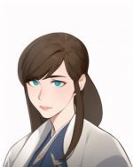1girl,brown hair,cyan eyes,white robe s-2104103209.png