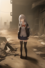 A post-apocalyptic girl in school uniform s-2065471805.png