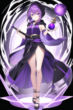 girl, 9 years old, simple purple robe with hood, short purple hair, purple eyes, s-2026209071.png